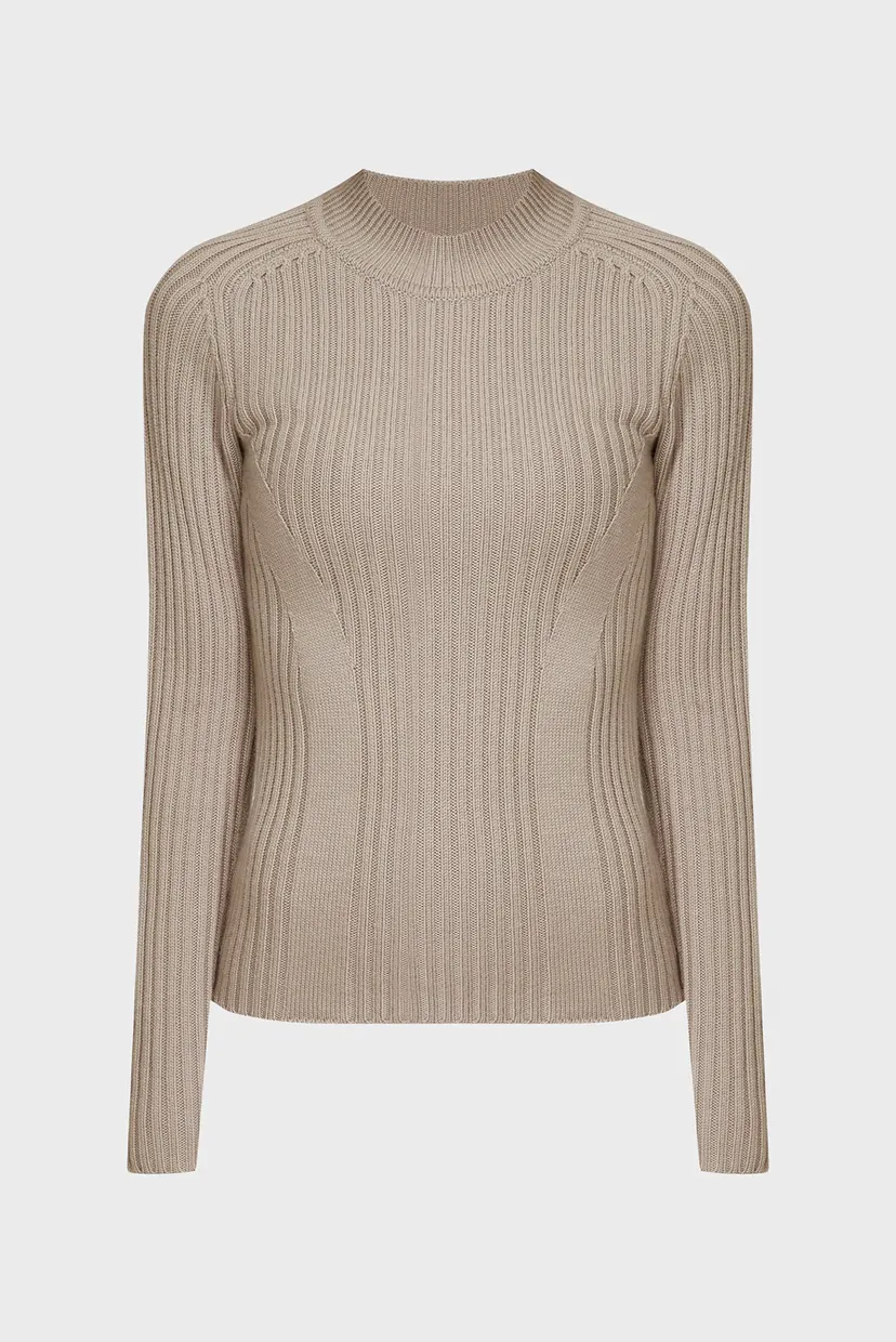 Женский серый шерстяной джемпер SOFT WOOL RIB 5