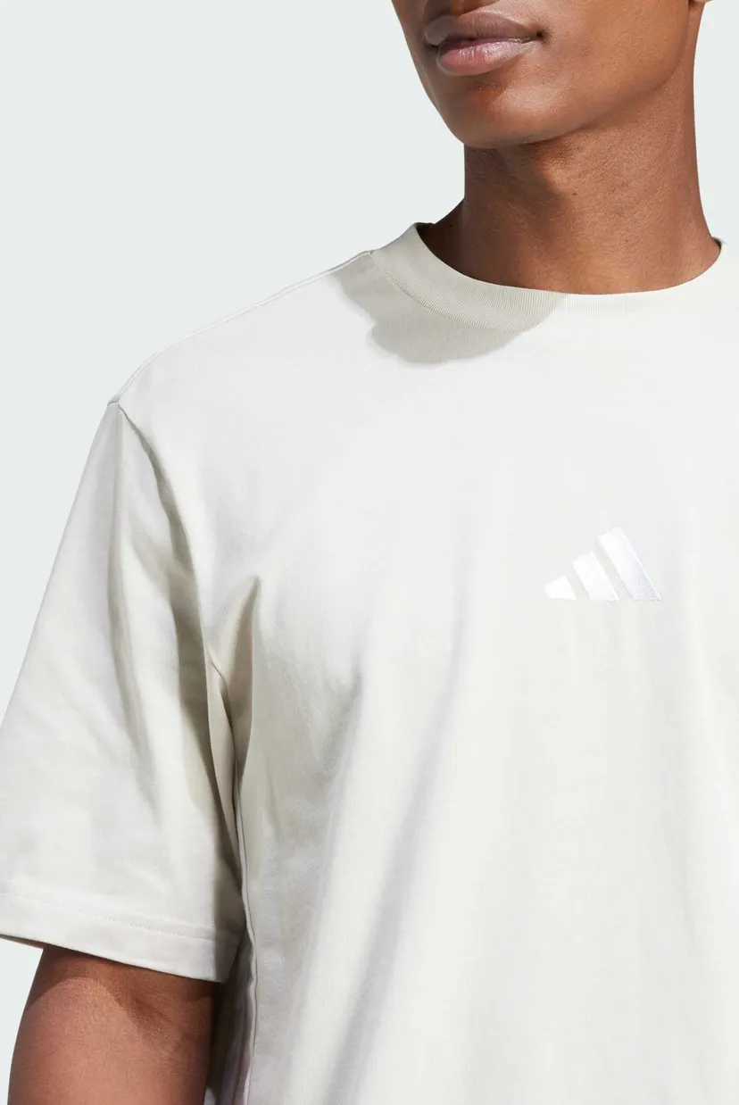 Мужская белая футболка Essentials 3-Stripes Single Jersey 4