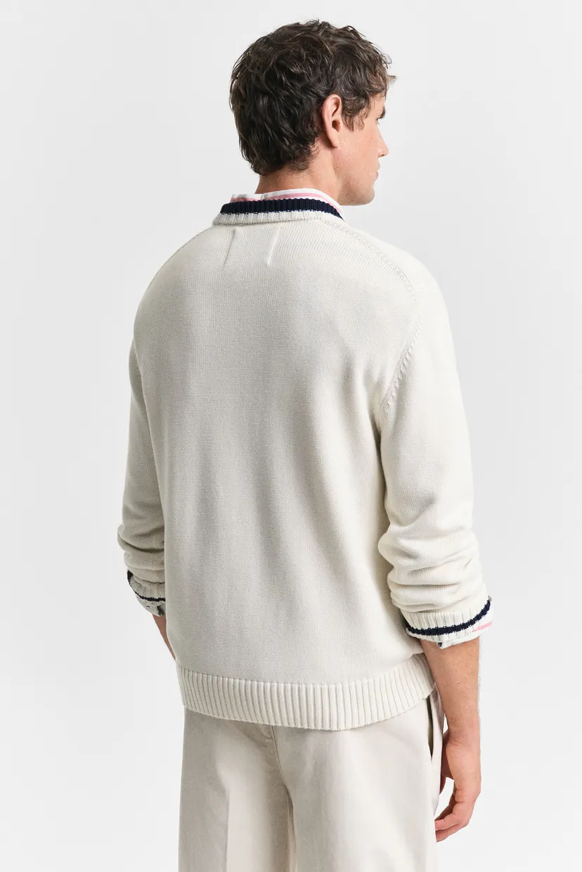 Чоловічий білий светр FLAG INTARSIA COTTON C-NECK 3