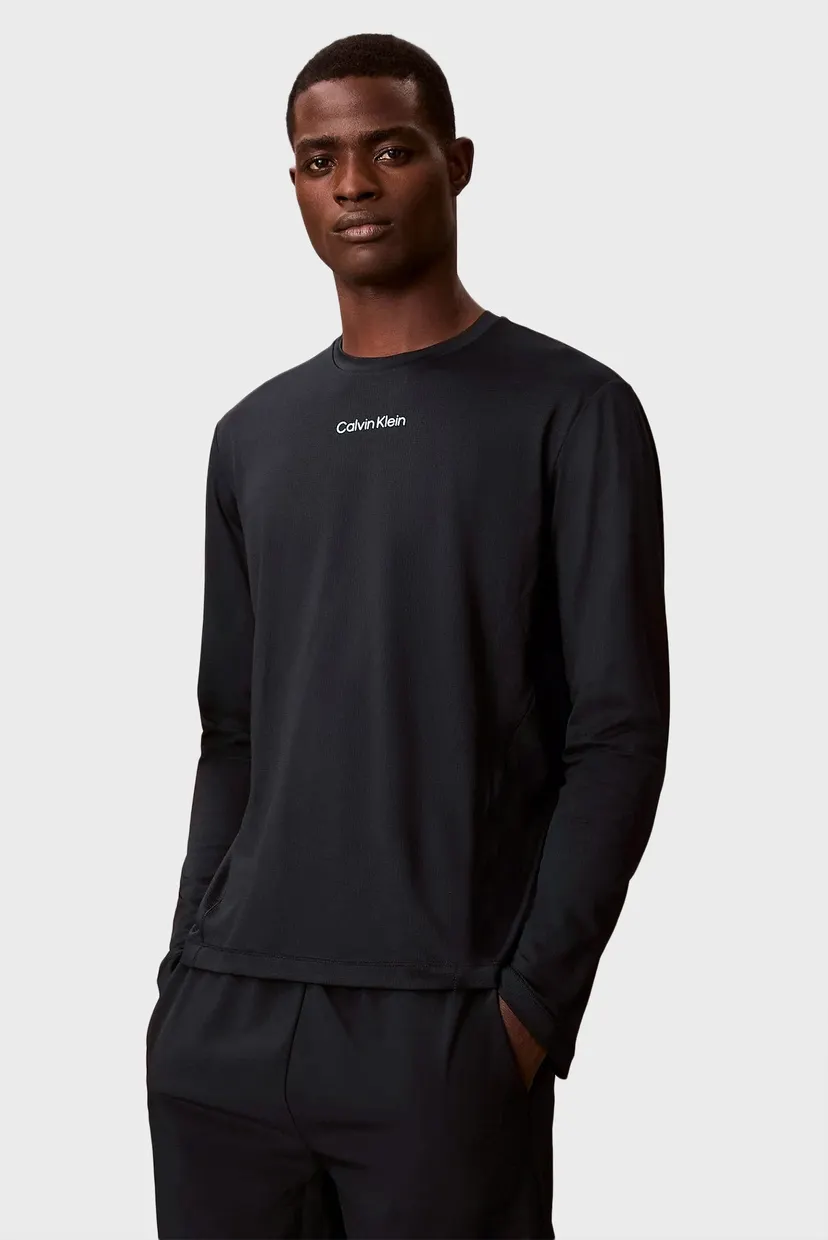 Чоловічий чорний лонгслів LS TEE 3