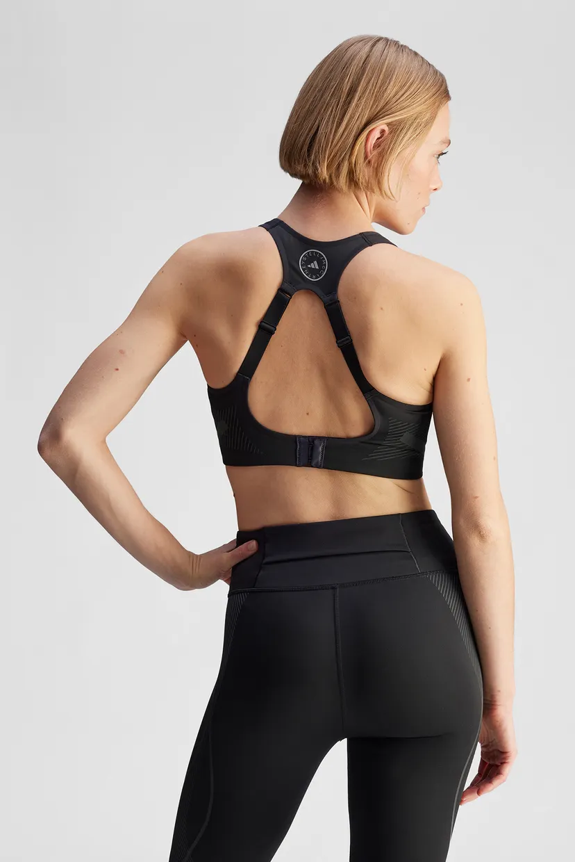 Жіночий чорний топ adidas by Stella McCartney TruePace High Support 3
