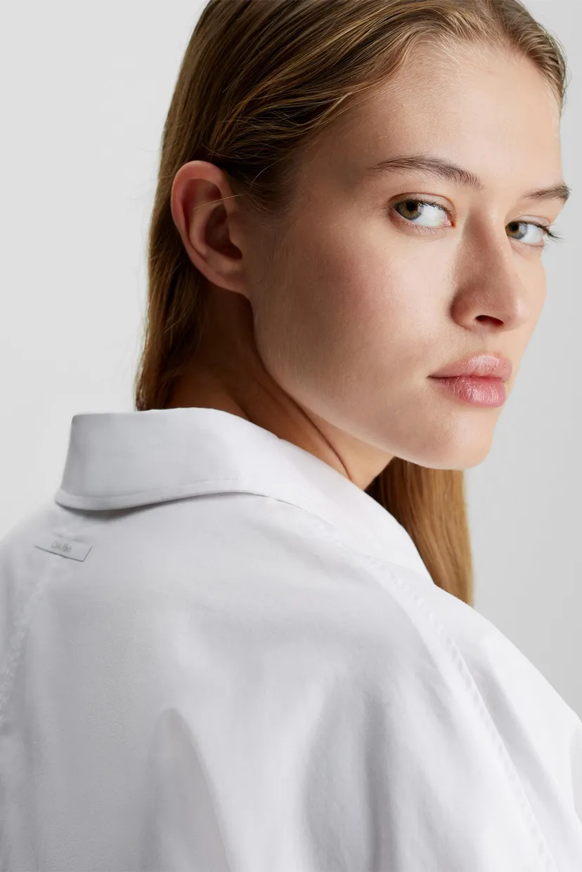 Жіноча біла сорочка OVERSIZE SS COTTON 4