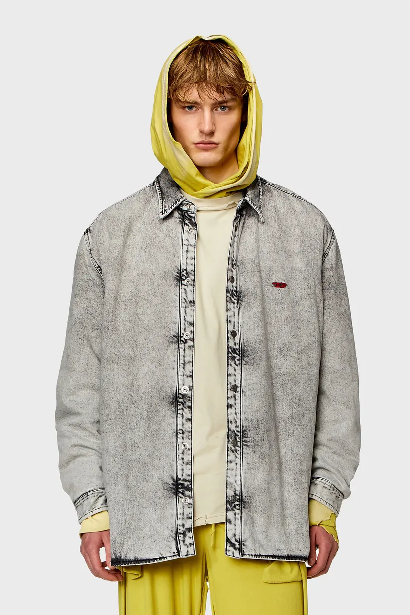 Мужская серая джинсовая рубашка D-FLAIM-S CAMICIA 4