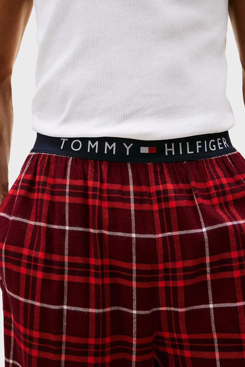 Мужские бордовые брюки в клетку FLANNEL 4