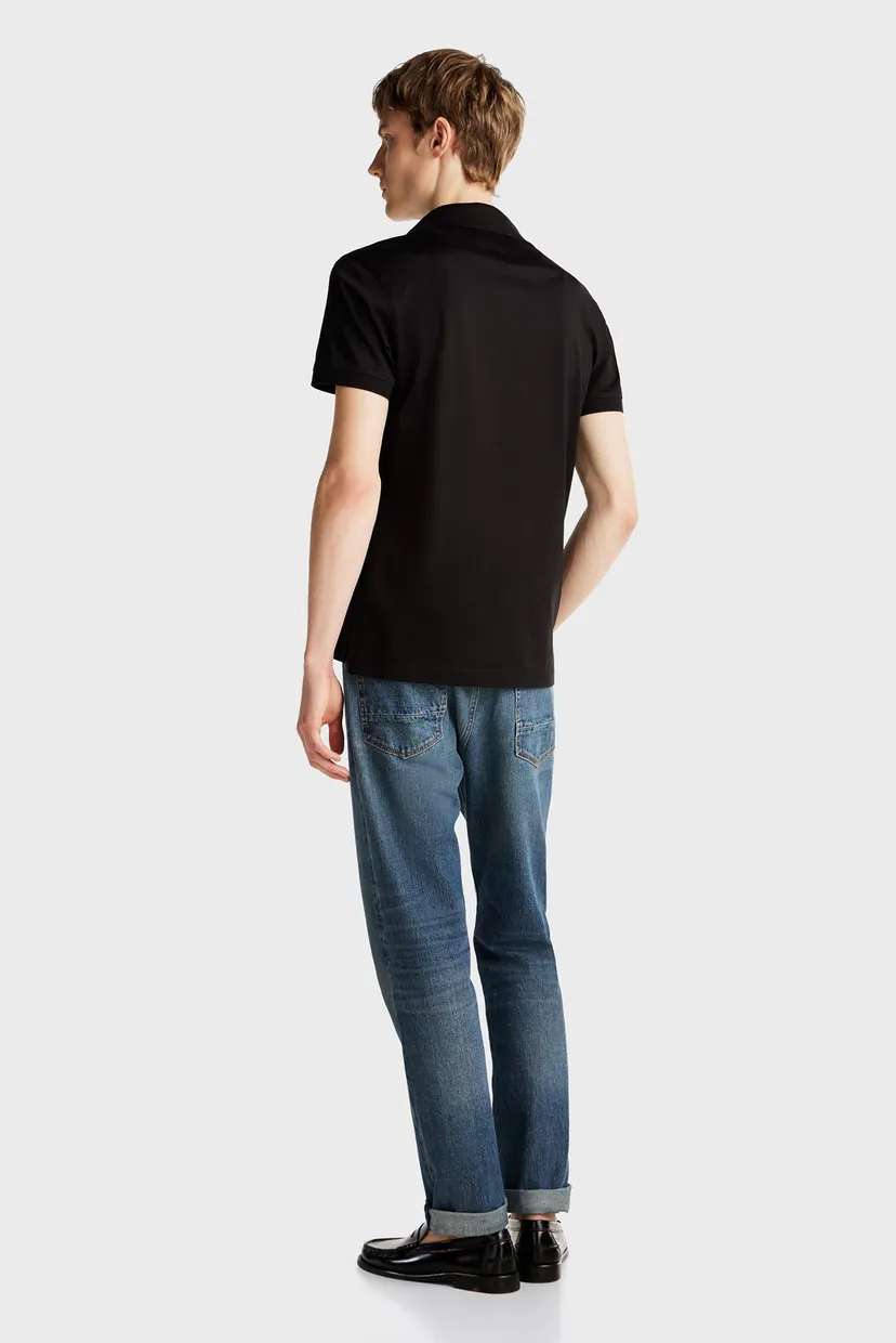 Чоловіче чорне поло DC MERCERIZED SLIM POLO 3