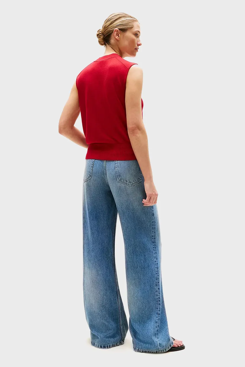 Женский красный жилет LYOCELL SILK MOCK 3