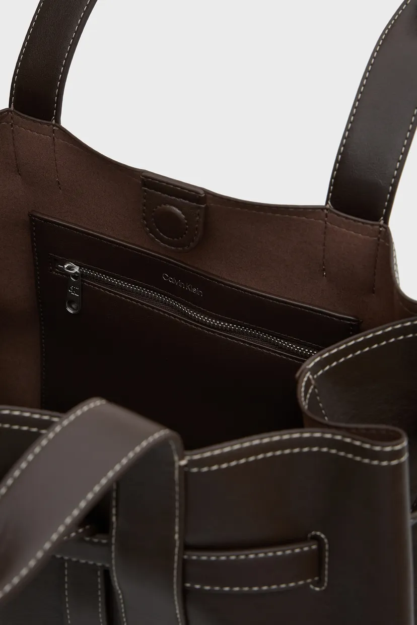Женская темно-коричневая сумка BUCKLE MEDIUM WORK TOTE 5