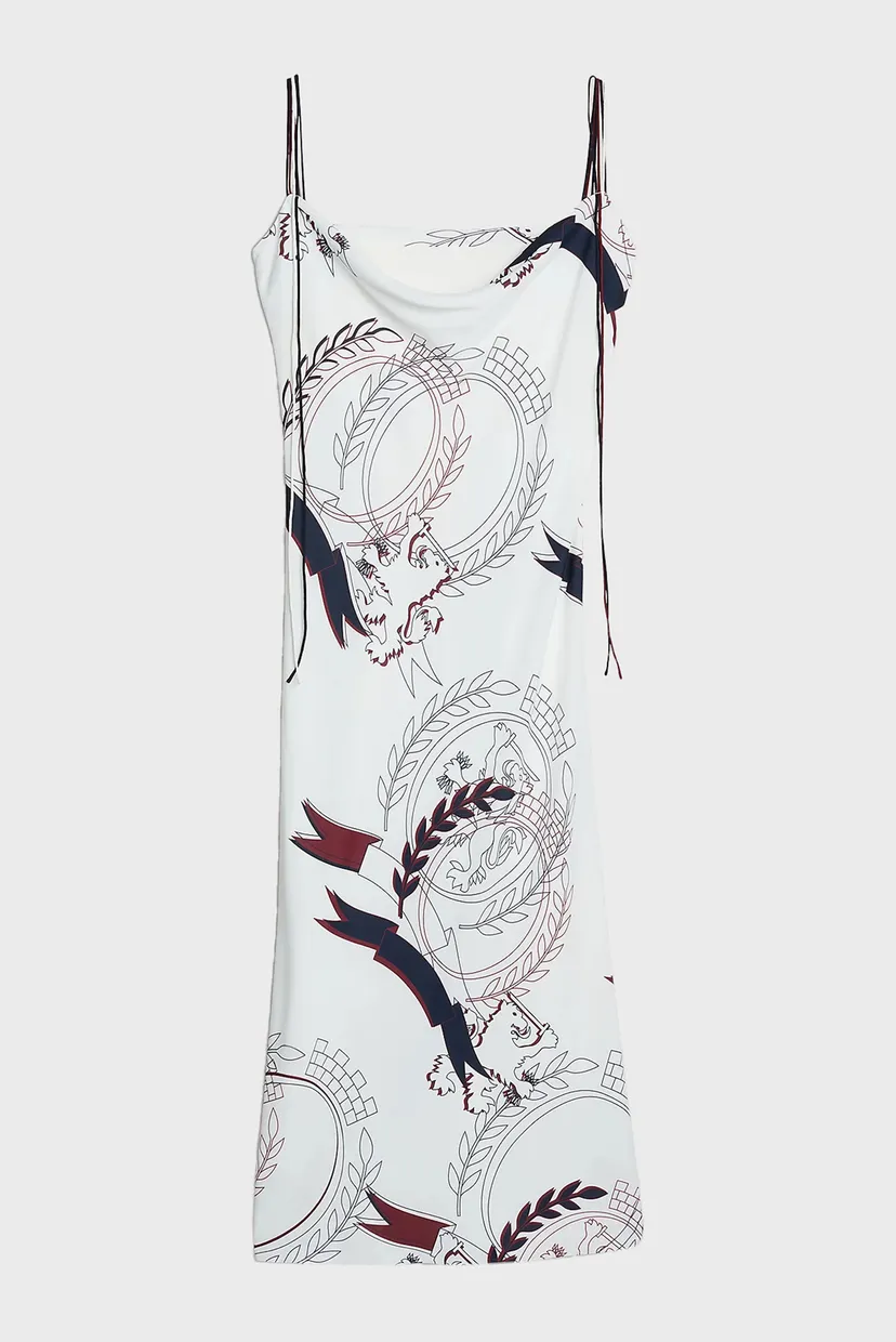 Жіноча біла сукня з візерунком THC SLICED CREST SLIP DRESS 7