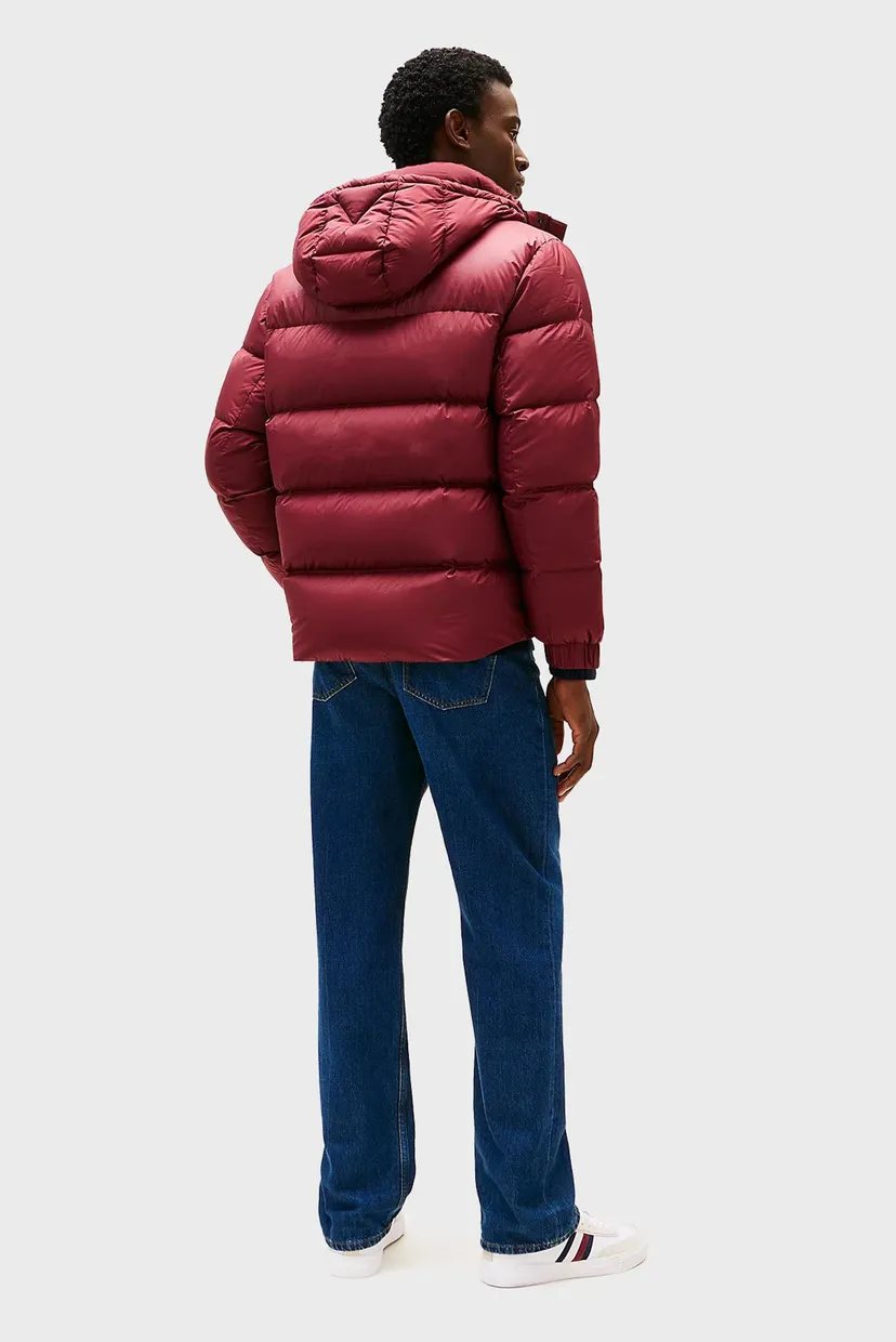 Мужской бордовый пуховик MIX DOWN HOODED PUFFER 3