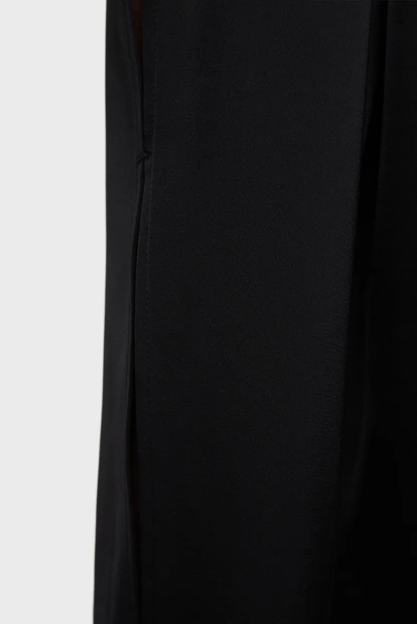 Женское черное платье SHINY SATIN LS MINI SHIFT 3