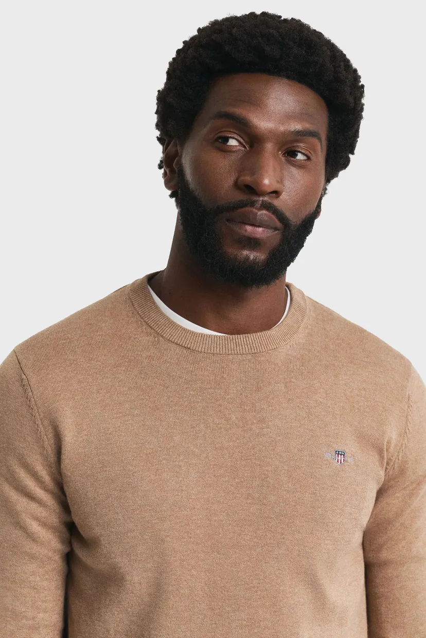 Чоловічий бежевий джемпер CLASSIC COTTON C-NECK 4