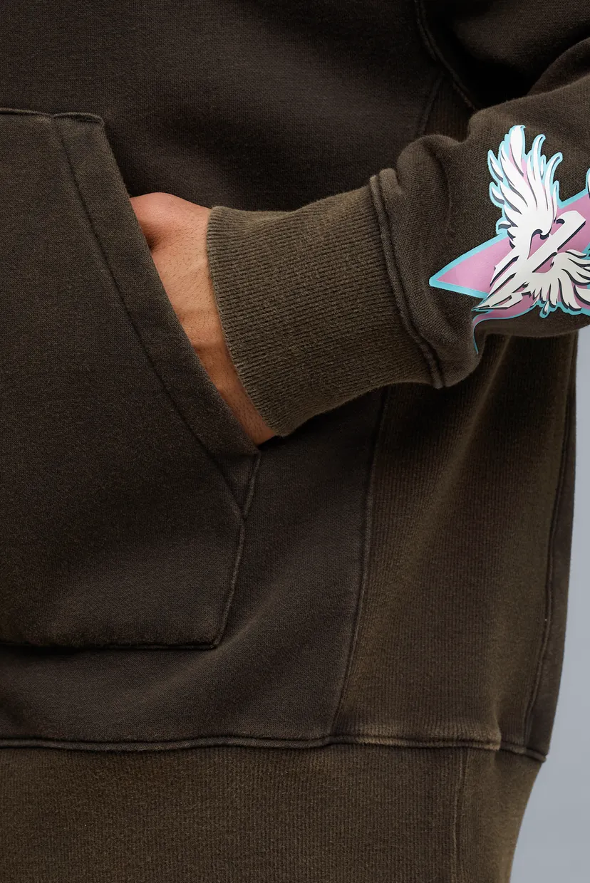 Чоловіче темно-коричневе худі Melo x Hive Relaxed Hoodie Men 4