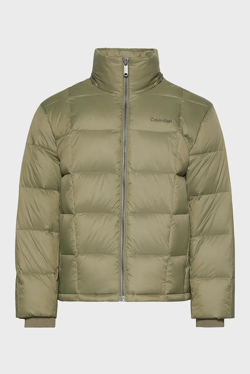 Мужской оливковый пуховик  QUILTED DETACHABLE 7