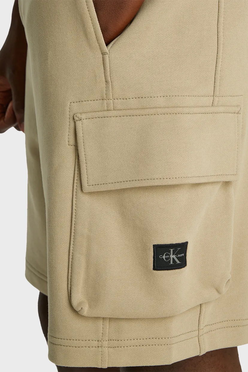 Мужские бежевые шорты WOVEN LABEL SHORT 4