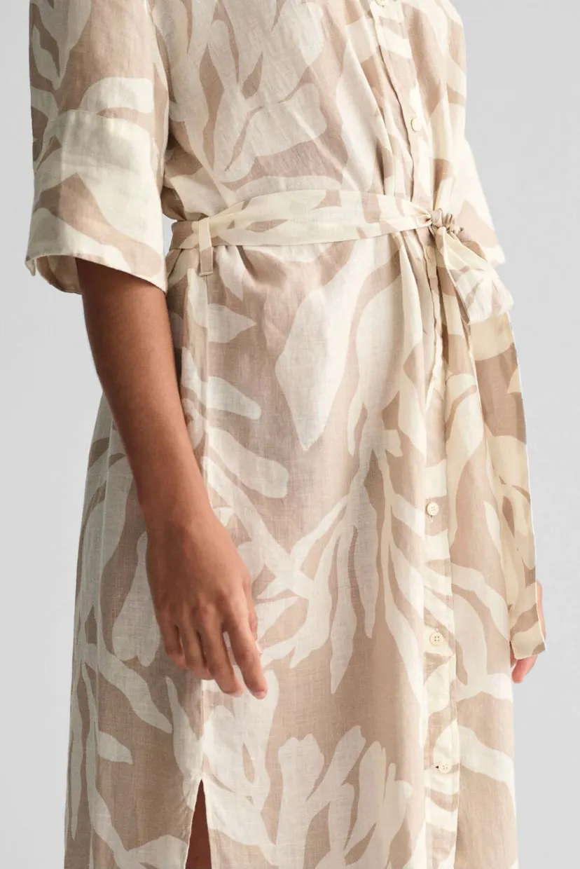 Жіноча бежева лляна сукня з візерунком REL PALM PRINT LINEN 6
