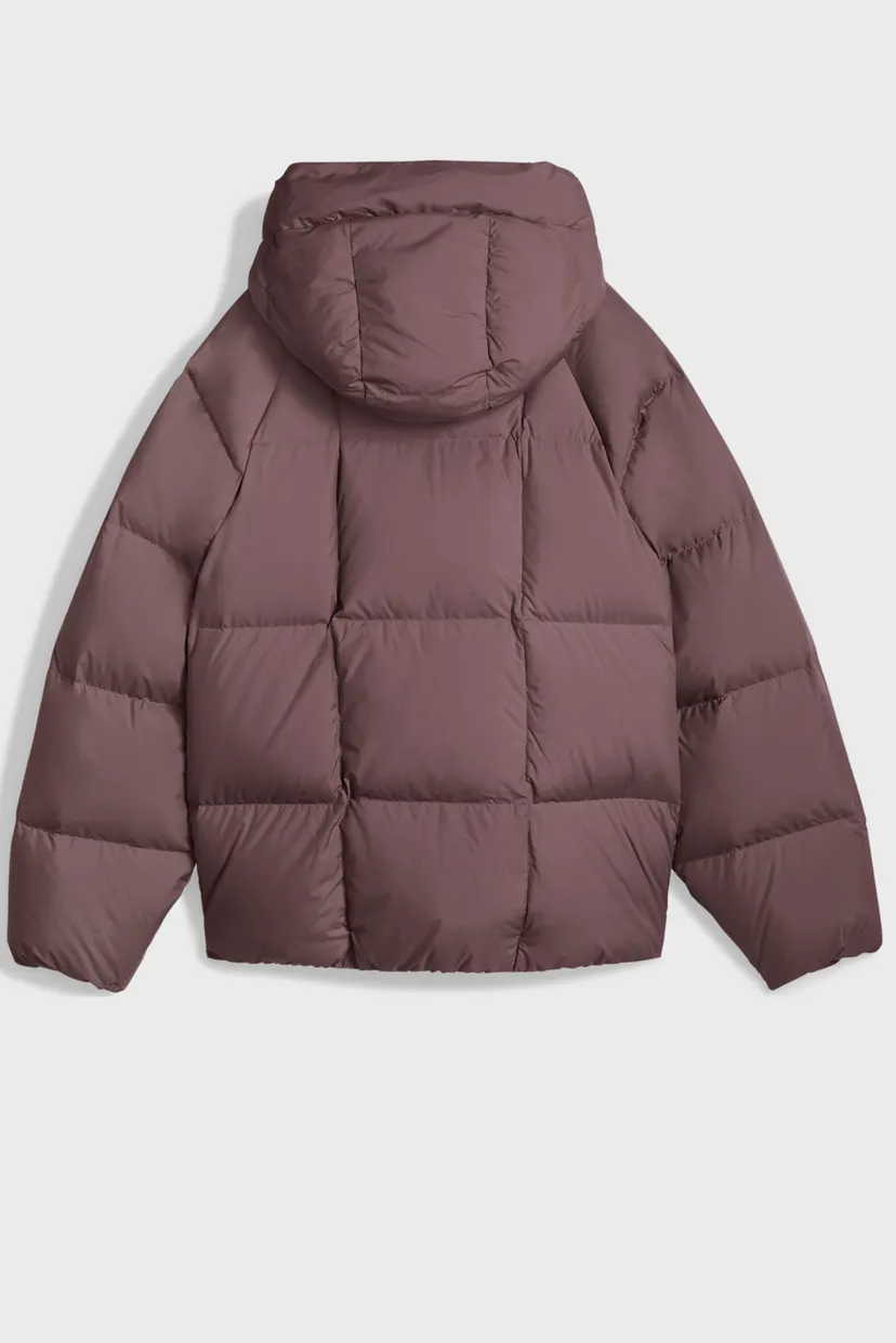 Женский бордовый пуховик Hooded Down Puffer Jacket Women 5