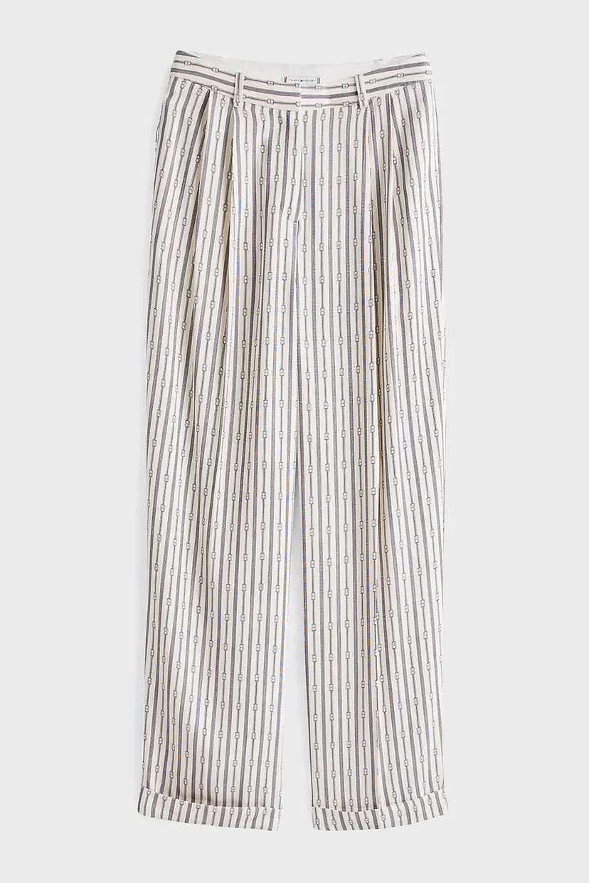 Жіночі білі брюки у смужку FLUID VIS STP RLXD STRAIGHT PANT 5