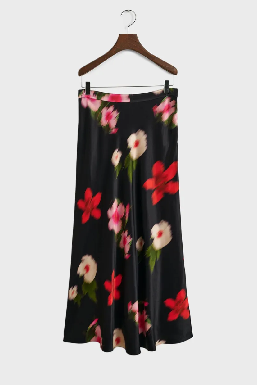 Жіноча чорна спідниця з візерунком MIDI FLORAL PRINT A-LINE 5