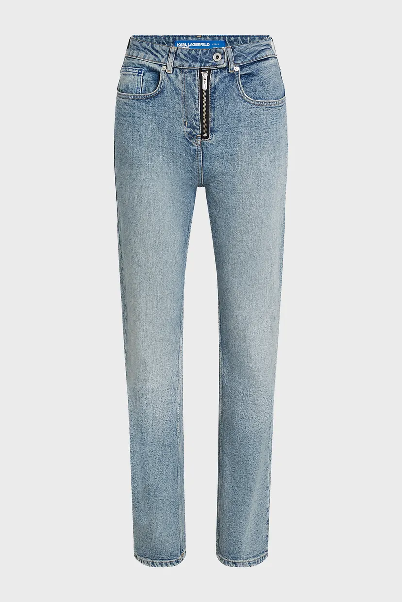 Женские голубые джинсы klj hr straight zip denim 4