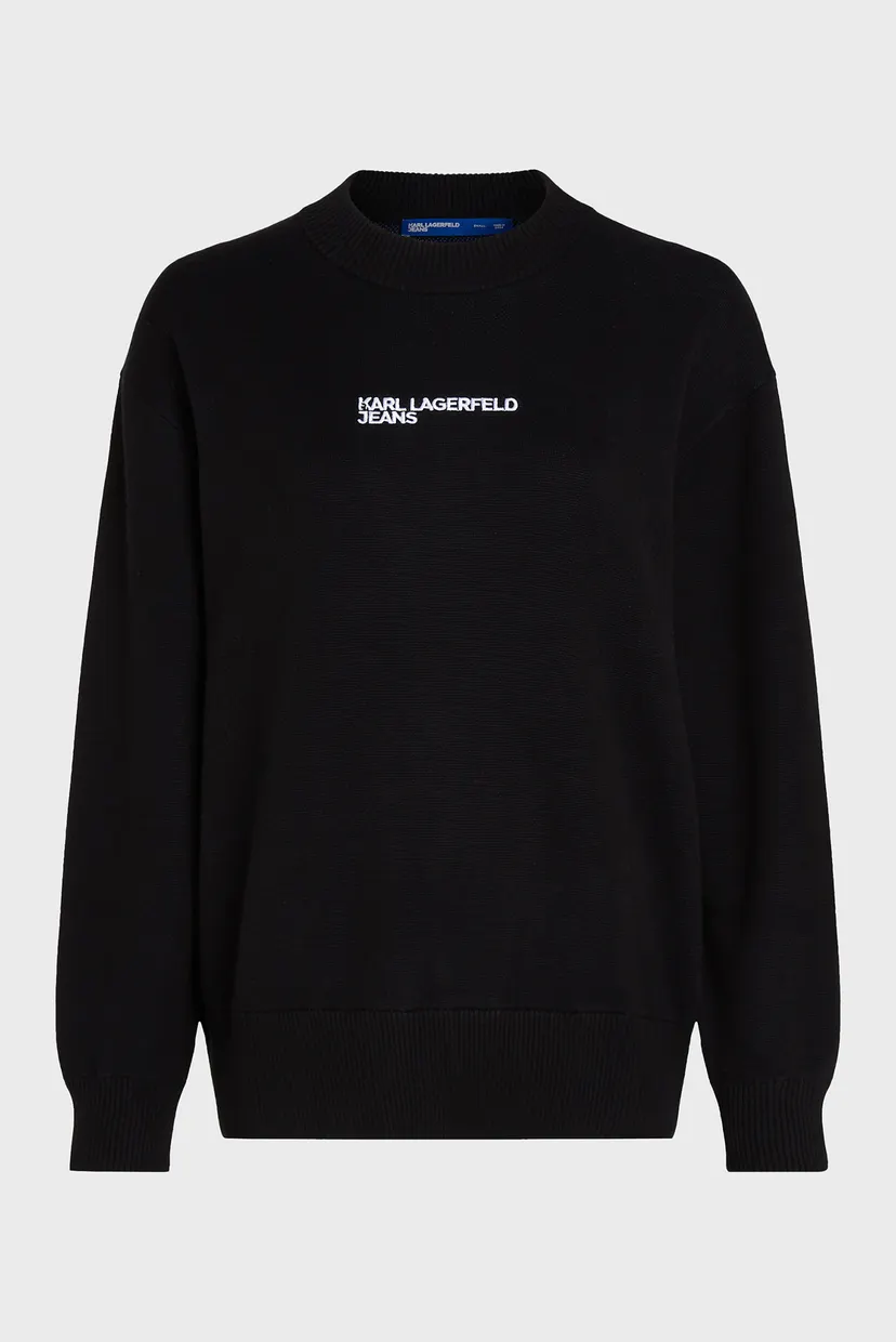 Женский черный джемпер relaxed logo 5