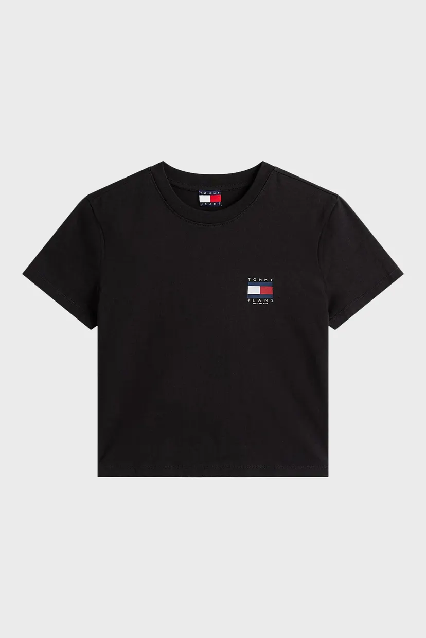 Жіноча чорна футболка TOMMY US FLAG 5