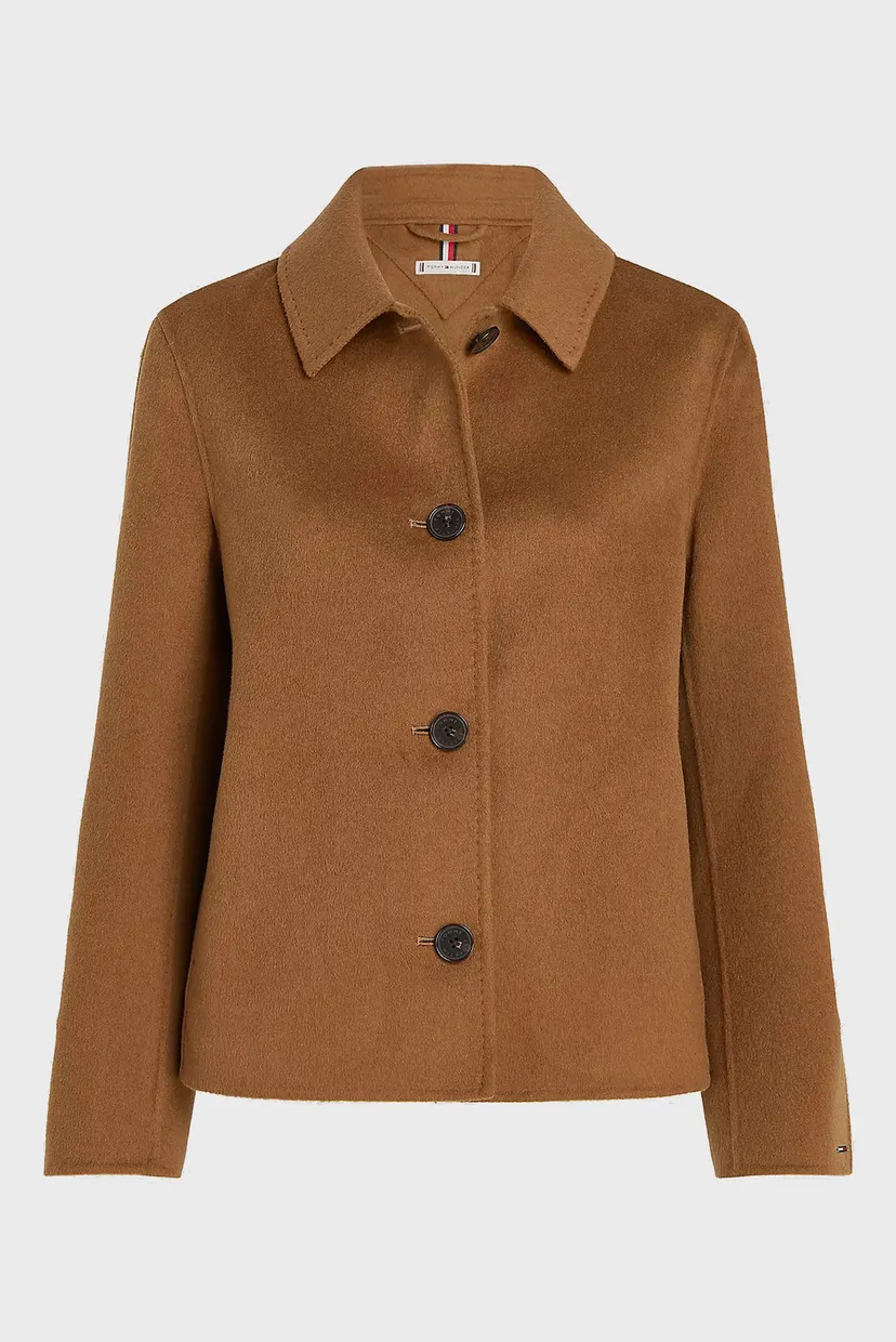 Жіноче коричневе вовняне пальто MD DF WOOL BLEND SHORT SB TRENCH 6