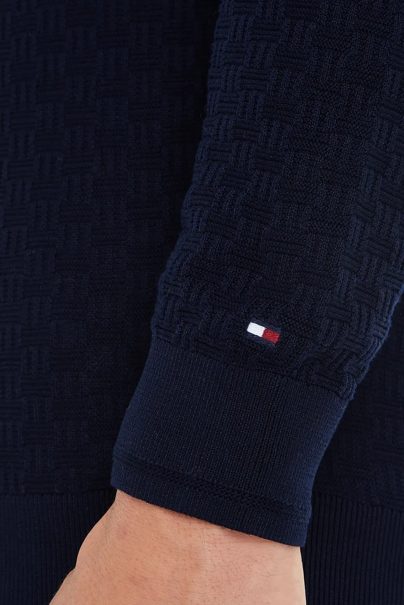 Мужской темно-синий джемпер DC BASKETWEAVE CREW NECK 3