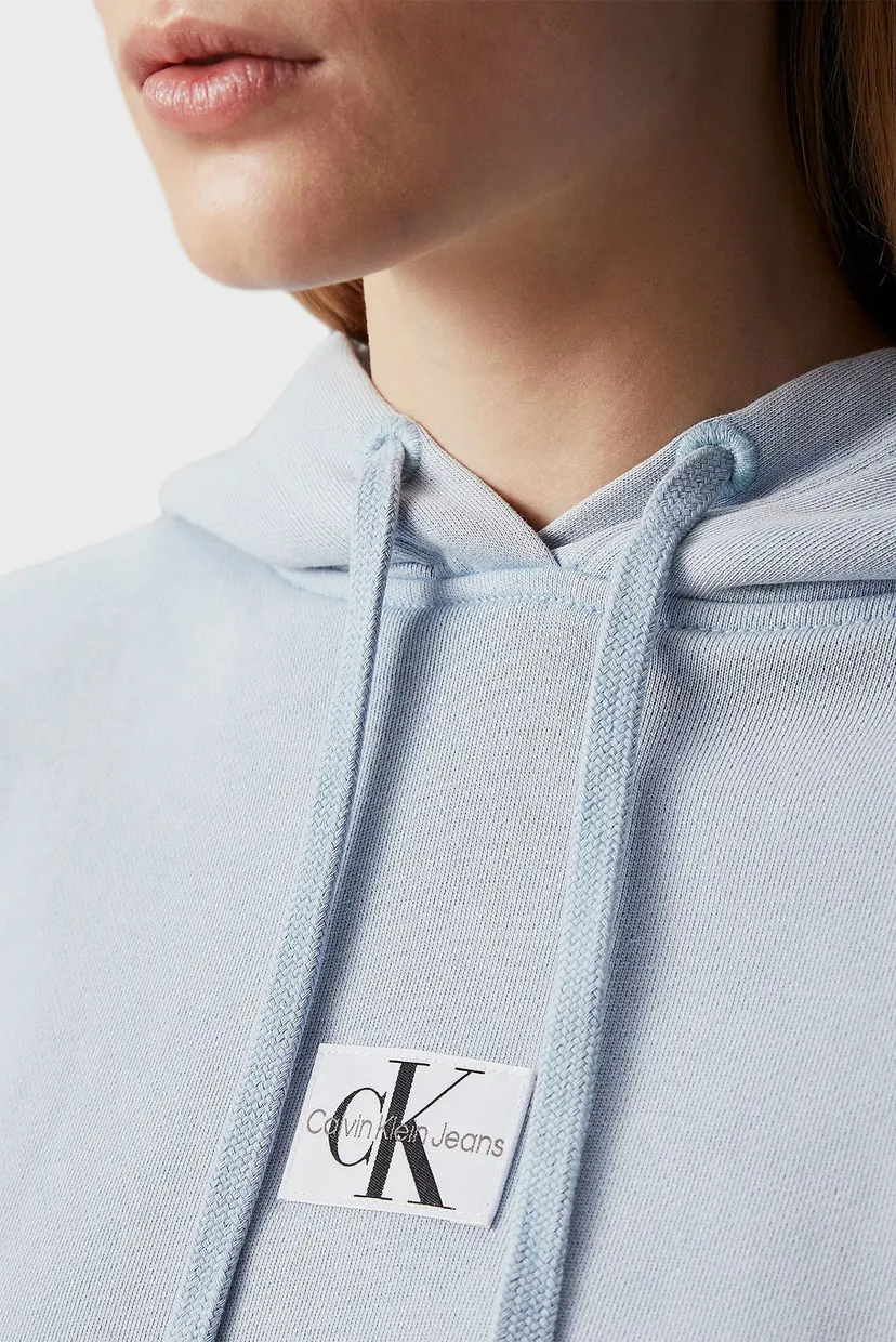 Жіноче блакитне худі WASHED WOVEN LABEL 4