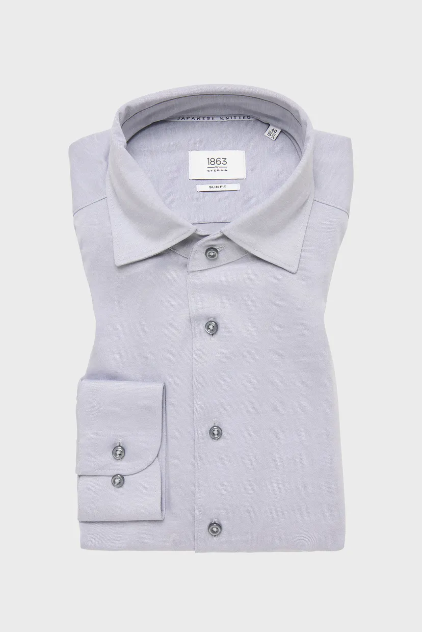 Чоловіча світло-сіра сорочка SLIM FIT 6