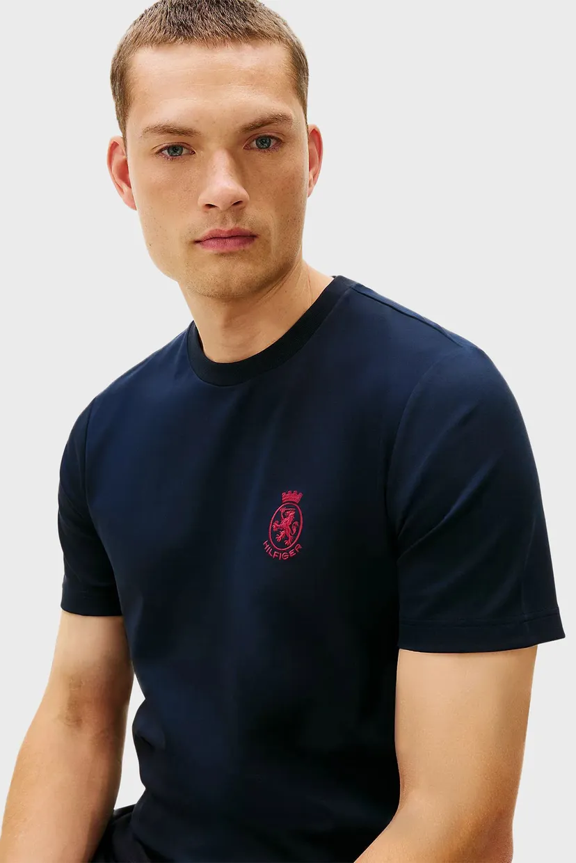 Мужская темно-синяя футболка CREST GIFTING INTERLOCK TEE 4