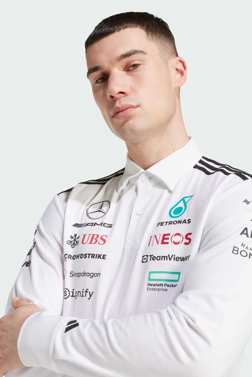 Чоловіче біле поло Mercedes - AMG Petronas Formula One Team 4