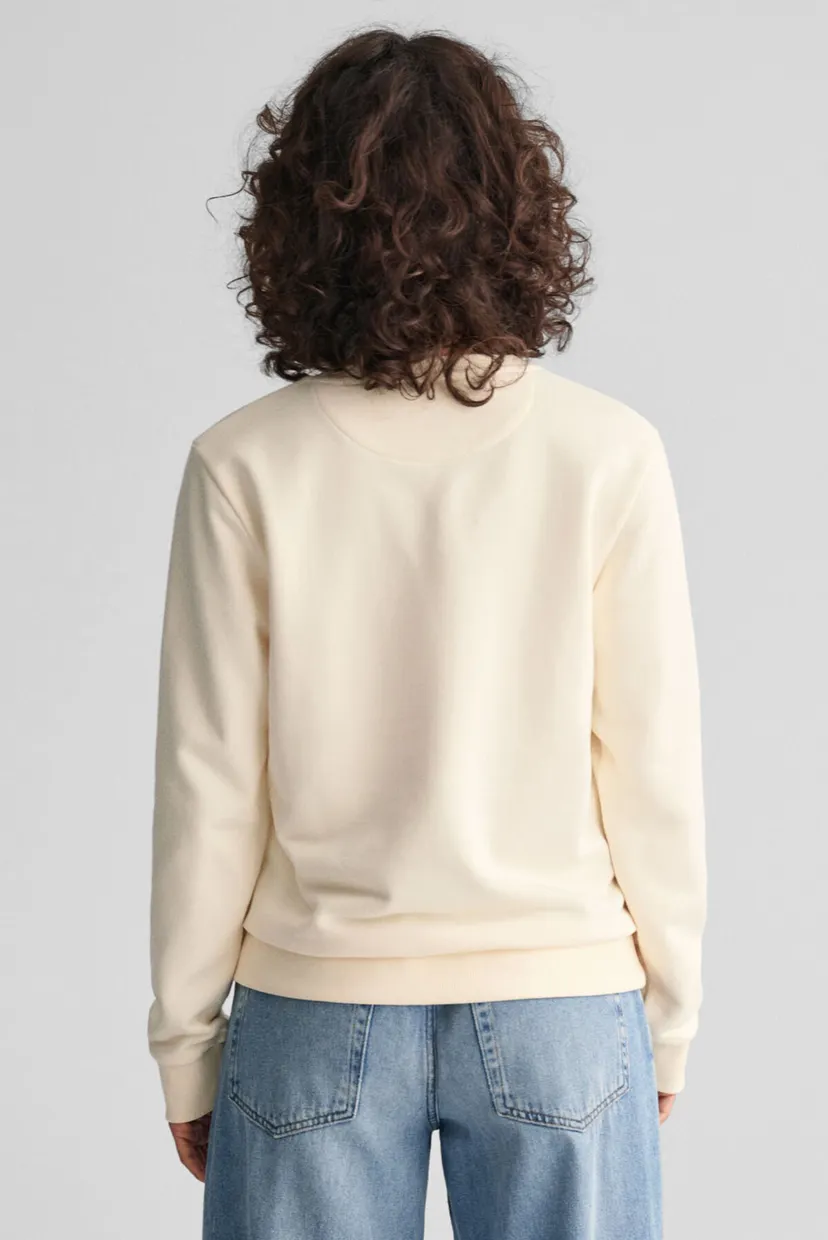 Женский белый свитшот REG TONAL SHIELD C-NECK 3