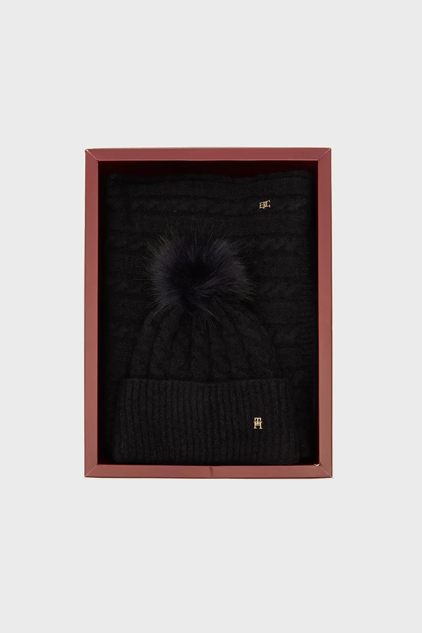 Жіночий набір аксесуарів (шапка, шарф) TH TIMELESS BEANIE POM&SCARF GP 5