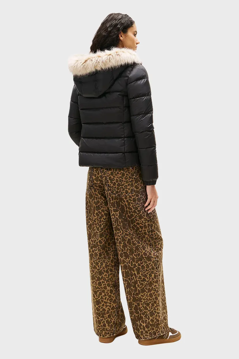 Жіночий чорний пуховик BASIC HOODED DOWN JACKET 3