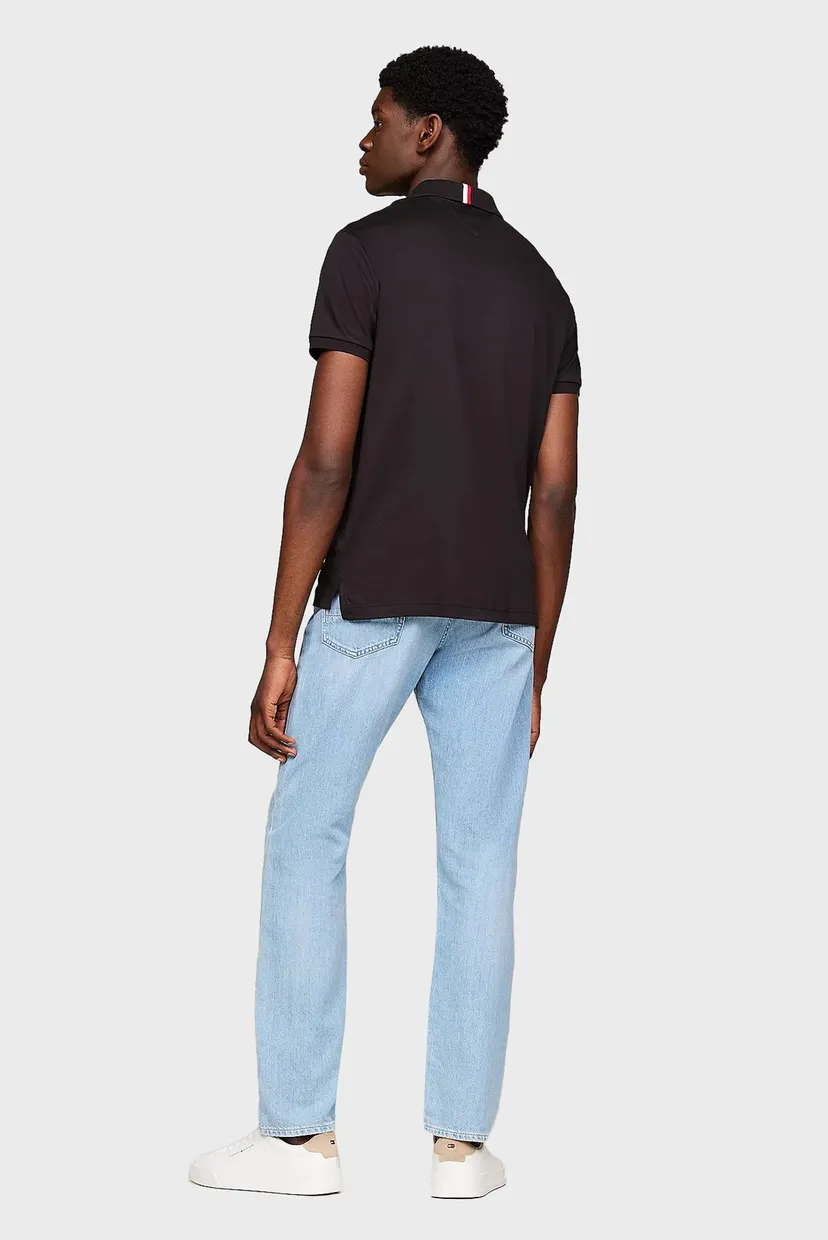 Мужское черное поло LIQUID COTTON ESSENTIAL REG POLO 3