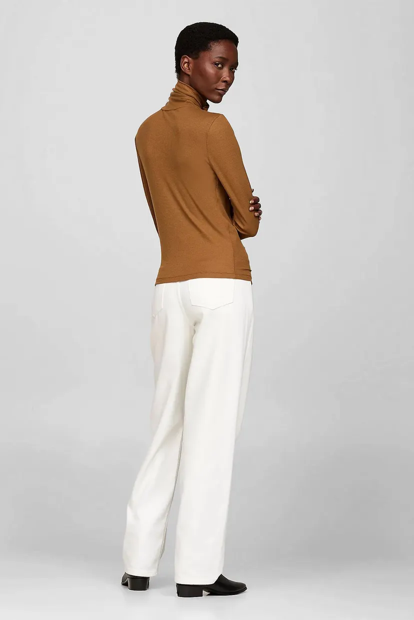 Женский коричневый гольф SLIM TENCEL ROLL NK LS 3