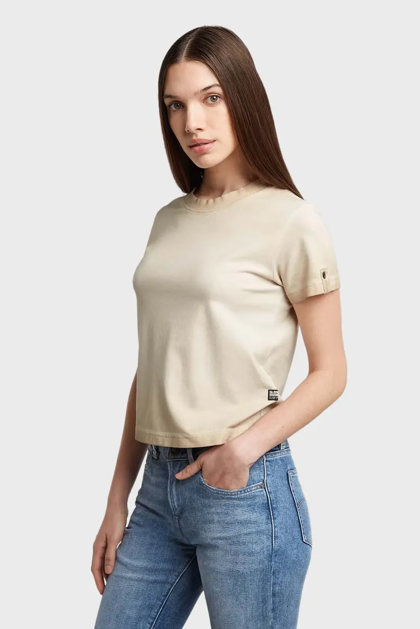 Жіноча бежева футболка Overdyed 4