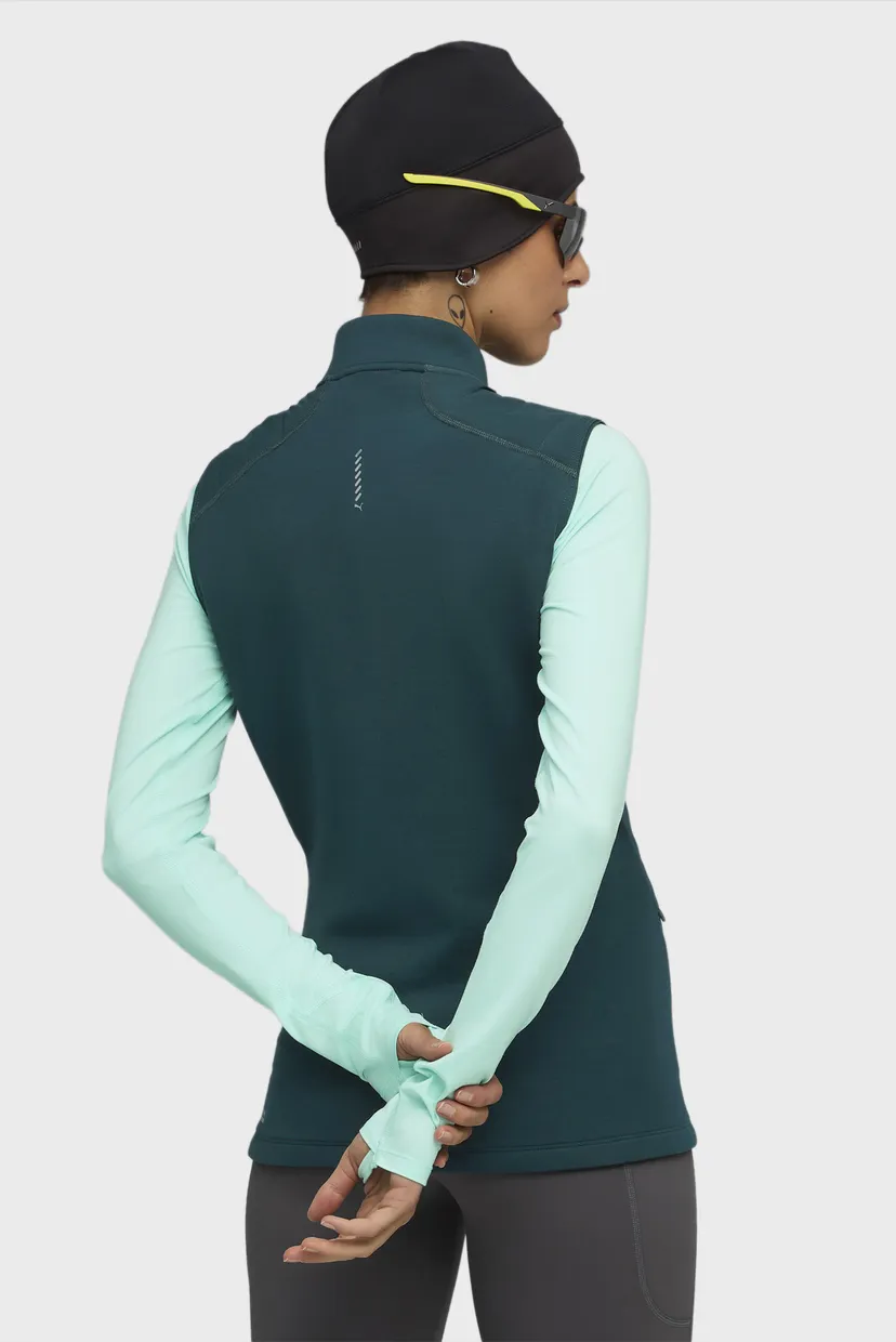 Женский зеленый жилет PUMA RUN CLOUDSPUN WRMLBL Vest Women 3