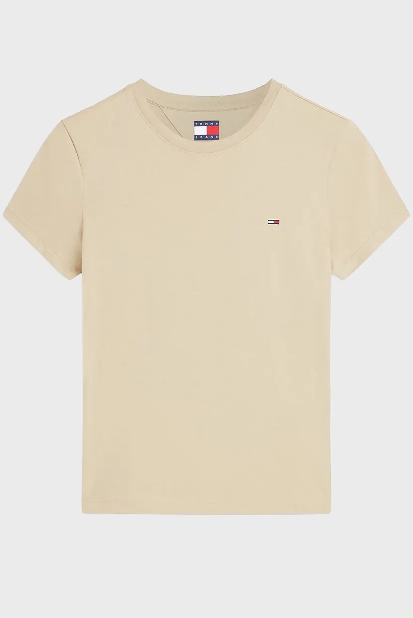 Жіноча бежева футболка SLIM C-NECK 5