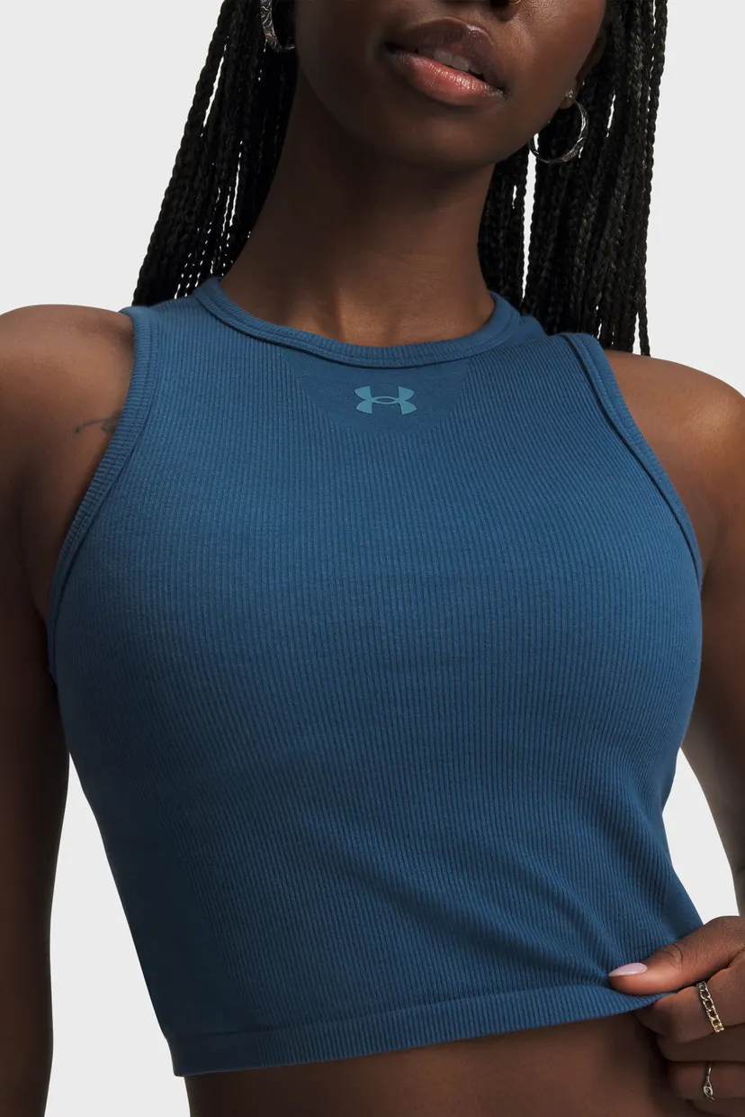 Жіночий синій топ Seamless Cotton Hand Tank-BLU 3