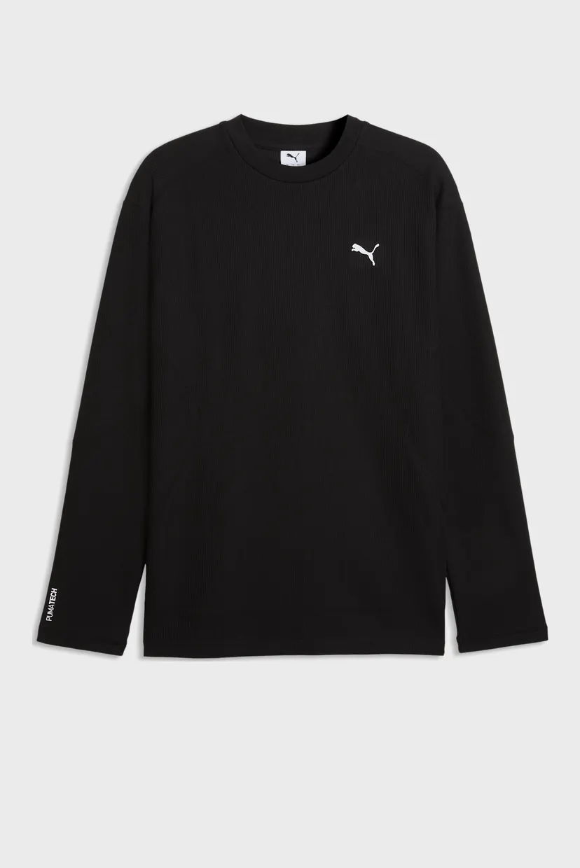 Чоловічий чорний лонгслів PUMATECH Relaxed Waffle Long Sleeve Tee Men 4