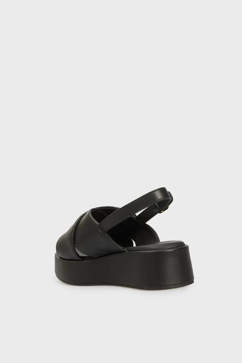 Женские черные кожаные сандалии TH LOGO HW PADDED LEATHER SANDAL 5
