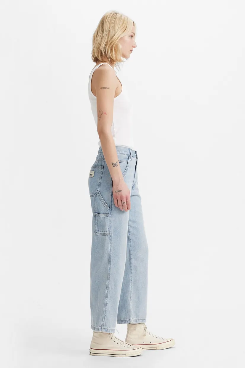 Женские голубые джинсы Baggy Carpenter 4