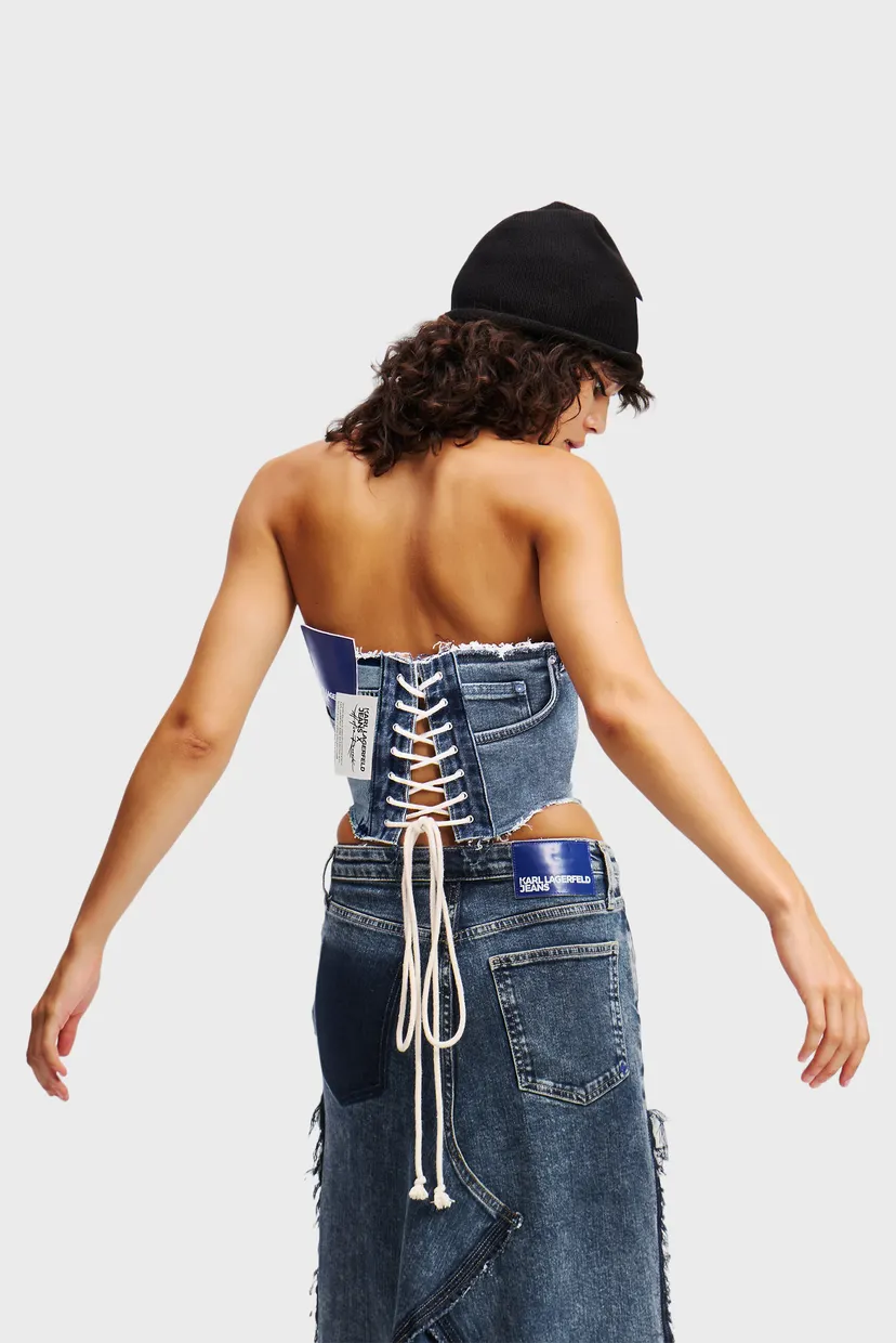 Женский синий джинсовый топ KLJ X ATELIER DENIM BUSTIER 4