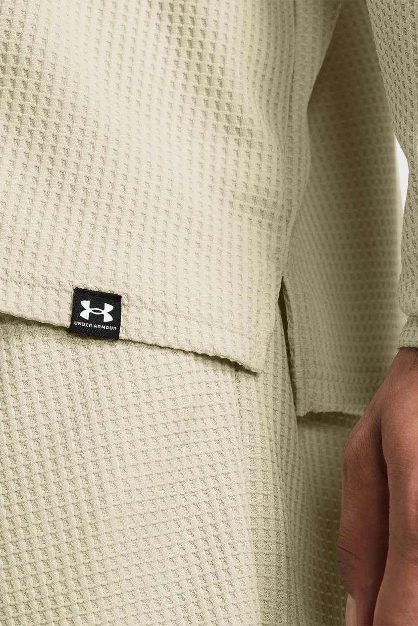 Мужское бежевое худи UA Rival Waffle Hoodie 3
