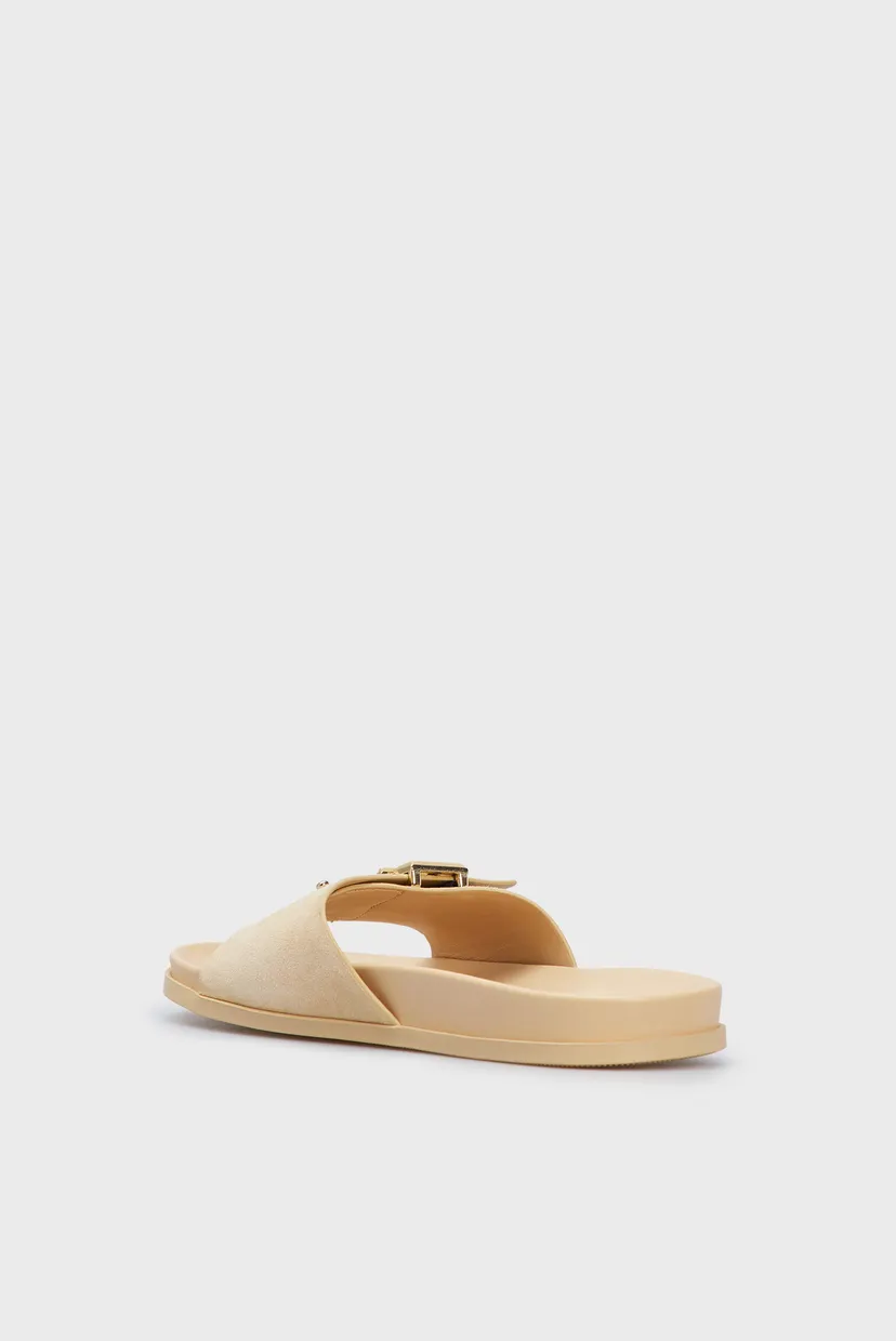 Женские бежевые замшевые слайдеры TH HARDWARE SUEDE FLAT SANDAL 5