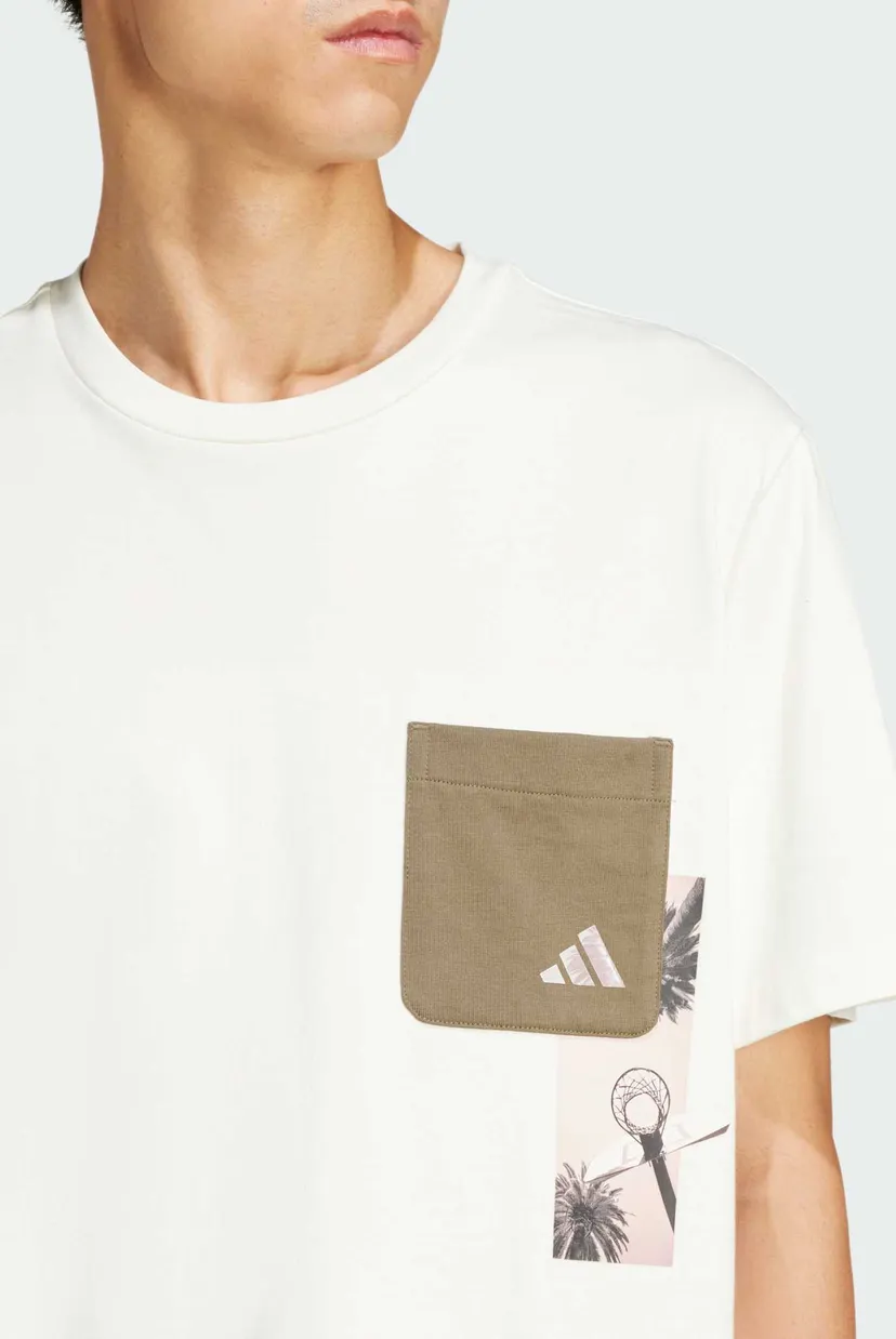 Мужская белая футболка Lens Elevated Pocket Graphic 4