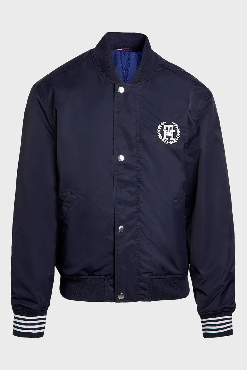 Чоловічий темно-синій двосторонній бомбер REVERSIBLE VARSITY JACKET 7