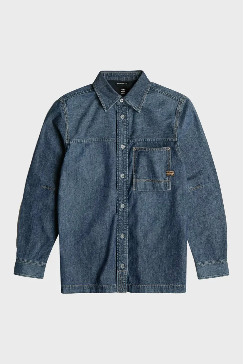 Чоловіча темно-синя джинсова сорочка 1-pocket Regular Denim 5