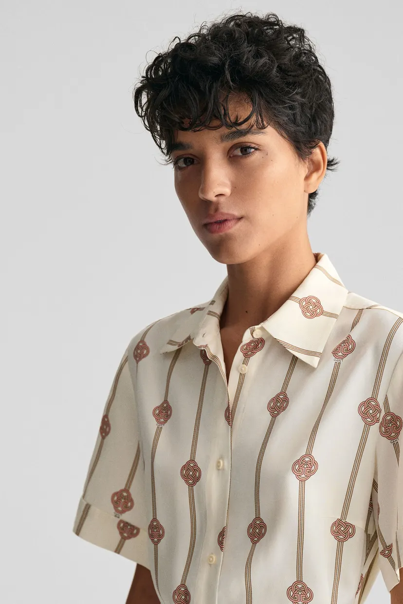 Женское белое платье с узором SLIM PRINTED SS 4